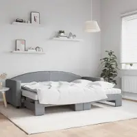 Prolenta Maison Exclusive - Canapé-lit convertible avec matelas, gris clair, 80 x 200 cm, tissu