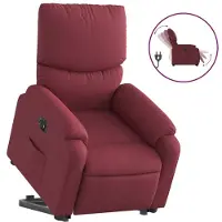Syfax Fauteuil inclinable électrique rouge bordeaux tissu