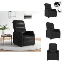 vidaXL Fauteuil Relax Electrique Noir Similicuir - Fauteuil