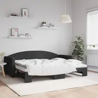 Prolenta Maison Exclusive - Canapé-lit convertible noir 80 x 200 cm en tissu