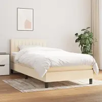 Prolenta Maison Exclusive - Sommier à lattes de lit avec matelas Crème 80x200 cm Tissu