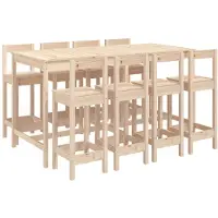 vidaXL Ensemble bar de jardin 9 pièces pin massif