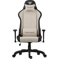 Sense7 Spellcaster FUKU Chaise de jeu, Fauteuil de jeu, Chaise de bureau, Chaise de bureau ergonomique, 120 kg, Tissu, Beige