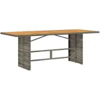 Syfax Table de jardin avec dessus en bois d'acacia gris 190x80x74 cm