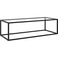 Syfax Table basse Noir avec verre trempé 120x60x35 cm