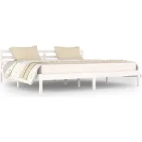 Syfax Cadre de lit sans matelas bois massif de pin 200x200 cm blanc