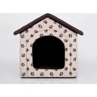 HOBBYDOG Coussin pour chien Niche pour chien Lit pour animal Lit pour chat - Standard - 38 x 38 x 32 cm [Taille : R1] - Beige avec pattes