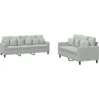 vidaXL Ensemble de canapés 2 pièces avec coussins gris clair velours