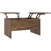 Syfax Table basse chêne fumé 80x50x42,5 cm bois d'ingénierie
