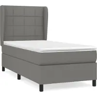Syfax Sommier à lattes de lit et matelas Gris foncé 90x190 cm Tissu