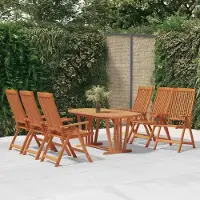 Prolenta Maison Exclusive - Ensemble de salle à manger d'extérieur 7 pièces en bois massif d'eucalyptus