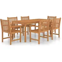 Syfax Ensemble de salle à manger de jardin 7 pcs 180x90cm teck massif