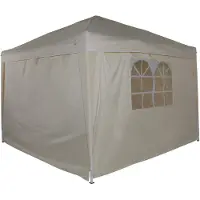 SVITA PAGO Pavillon de jardin Tente de fête Pavillon pliable Pop-Up Tente de jardin avec fenêtre Beige