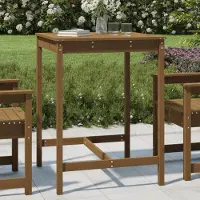Prolenta Maison Exclusive - Table de jardin brun miel 82,5 x 82,5 x 110 cm Bois massif Pin