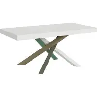 Itamoby Table Extensible 200/304X90 Cm Volantis Frêne Blanc Pieds Multicolores 4/A