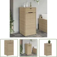 The Living Store Gartenenschrank Beige 55x55x111 cm Poly Rattan