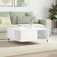 Prolenta Maison Exclusive - Table basse blanche 80x80x36,5 cm Matériau dérivé du bois
