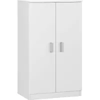 Dmora Arful - Armoire Polyvalente 2 Portes, 75x101h cm Blanc, 6 Étagères