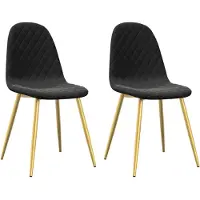 Syfax Chaises à manger lot de 2 Noir Velours