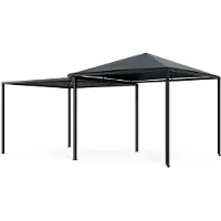 Blumfeldt ShadeMax Tonnelle 3x6 - Armature Métallique, Toit Polyester UV30+, Extensible 295-560 cm, Tonnelle de Jardin Extérieur, Gris Foncé