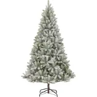 Black Box Trees Nagoya Arbre de Noël artificiel - H150 x Ø91 cm - Vert avec aspect givré