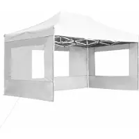 vidaXL Tente de réception pliable avec parois Aluminium 4,5x3 m Blanc