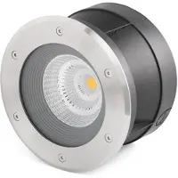 Faro Suria-24 - spot rond pour l'extérieur - Ø 220 mm, Ø 209 mm à encastrer - 24W LED inclus - IP67 - acier inoxydable satiné - 24 degrés