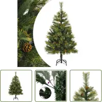 The Living Store Sapin de Noël artificiel pliable avec cônes 150 cm