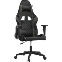 Syfax Chaise de jeu de massage Noir et gris Similicuir