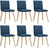 Syfax Chaises à manger lot de 6 bleu tissu