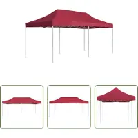 The Living Store Tente de réception professionnelle pliable aluminium 6×3 m bordeaux