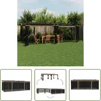 The Living Store Pavillon avec parois en filet Taupe 6x3 m acier