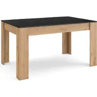 Skraut Home EXO Table à manger, 140x90x76 cm, Pour 6 personnes, Meubles de Salon, Noir et chêne
