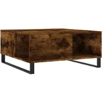 Syfax Table basse chêne fumé 80x80x36,5 cm bois d'ingénierie