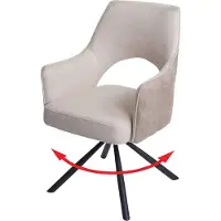 Mendler Chaise de salle à manger HWC-K30, chaise de cuisine, pivotante Auto-Position, tissu/textile crème