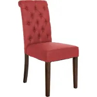 CLP Chaise de salle à manger Lisburn, avec dossier de style Chesterfield, couleur taupe, revêtue en tissu