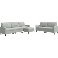 vidaXL Ensemble de canapés 3 pièces avec coussins gris clair velours
