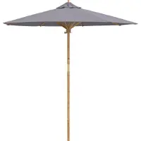 Syfax Parasol de jardin Gris foncé Ø 217 x 230 cm Bambou