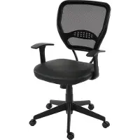 Mendler Fauteuil/chaise de bureau Seattle, charge 150kg, similicuir noir, avec accoudoirs