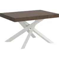 Itamoby Table Extensible 130/390X90 Cm Volantis Noyer Pieds Blancs