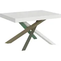 Itamoby Table Extensible 140/400X90 Cm Volantis Frêne Blanc Pieds Multicolores 4/A