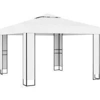 Syfax Tonnelle avec toit double 3x3 m Blanc