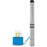 Eberth 4" Pompe de puits profond Pompe de puits en acier inoxydable, électrique 750W, diamètre de la pompe 4 pouces (10cm), filetage de raccordement 1 1/2 pouce