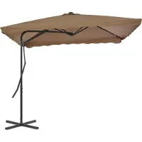 Syfax Parasol d'extérieur avec poteau en acier 250 x 250 cm Taupe
