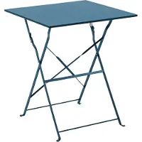 Oviala Table de jardin pliante bistrot en acier 60 cm bleu pacific - Rome