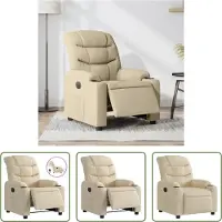 The Living Store Fauteuil relax électrique Crème Tissu