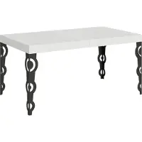 Itamoby Table Extensible Karamay 160/244X80 Cm Frêne Blanc Pieds Anthracite