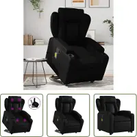 The Living Store Fauteuil de massage avec releveur Noir Similicuir