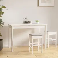 Prolenta Maison Exclusive - Table à manger blanche 110x55x75 cm en pin massif