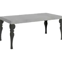 Itamoby - Table extensible 180/440x90 cm Paxon gris béton pieds anthracite